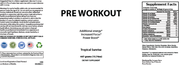 Pre workout supplement facts